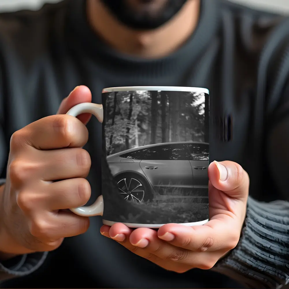 Tesla Model Y Black and White Forest – Mugs