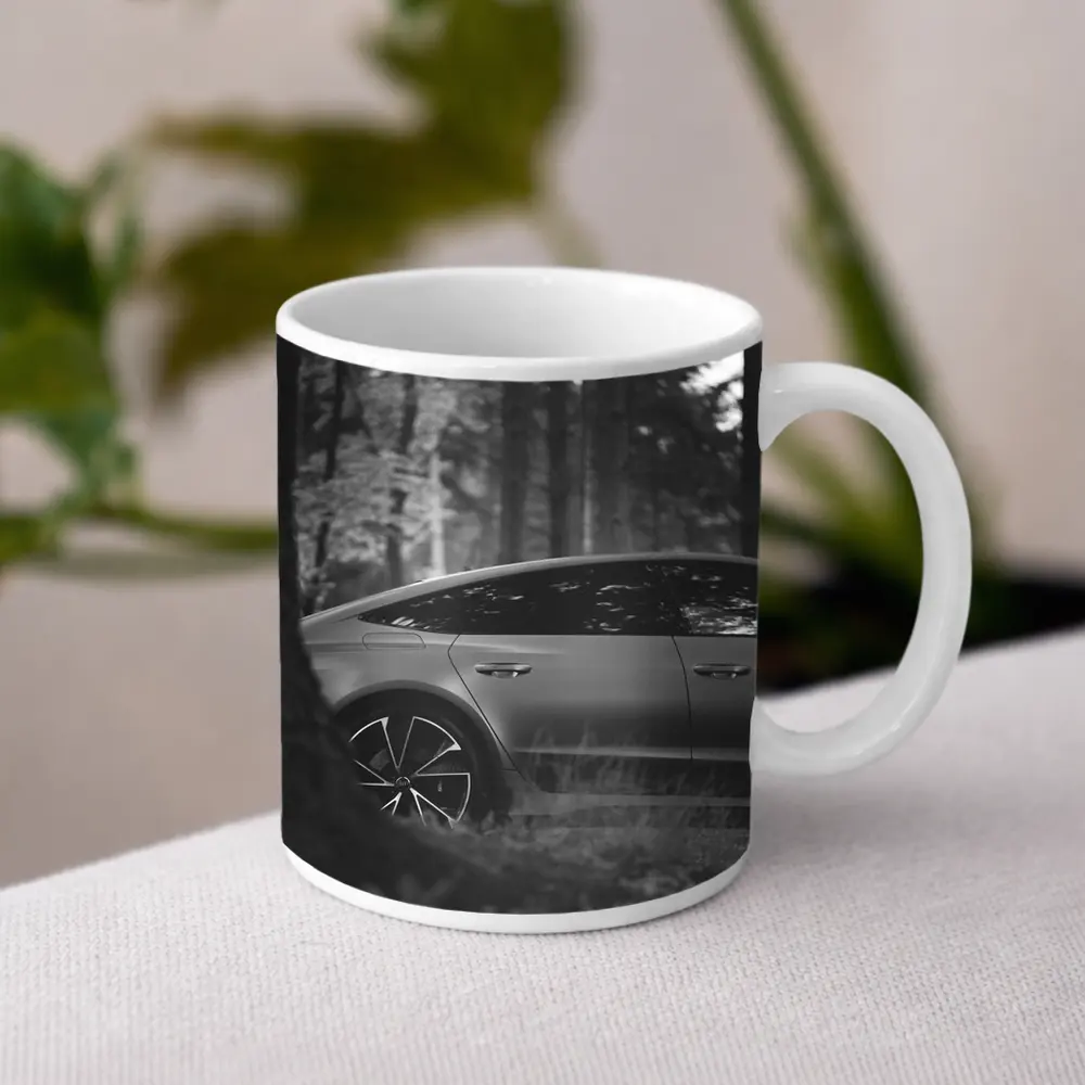 Tesla Model Y Black and White Forest – Mugs
