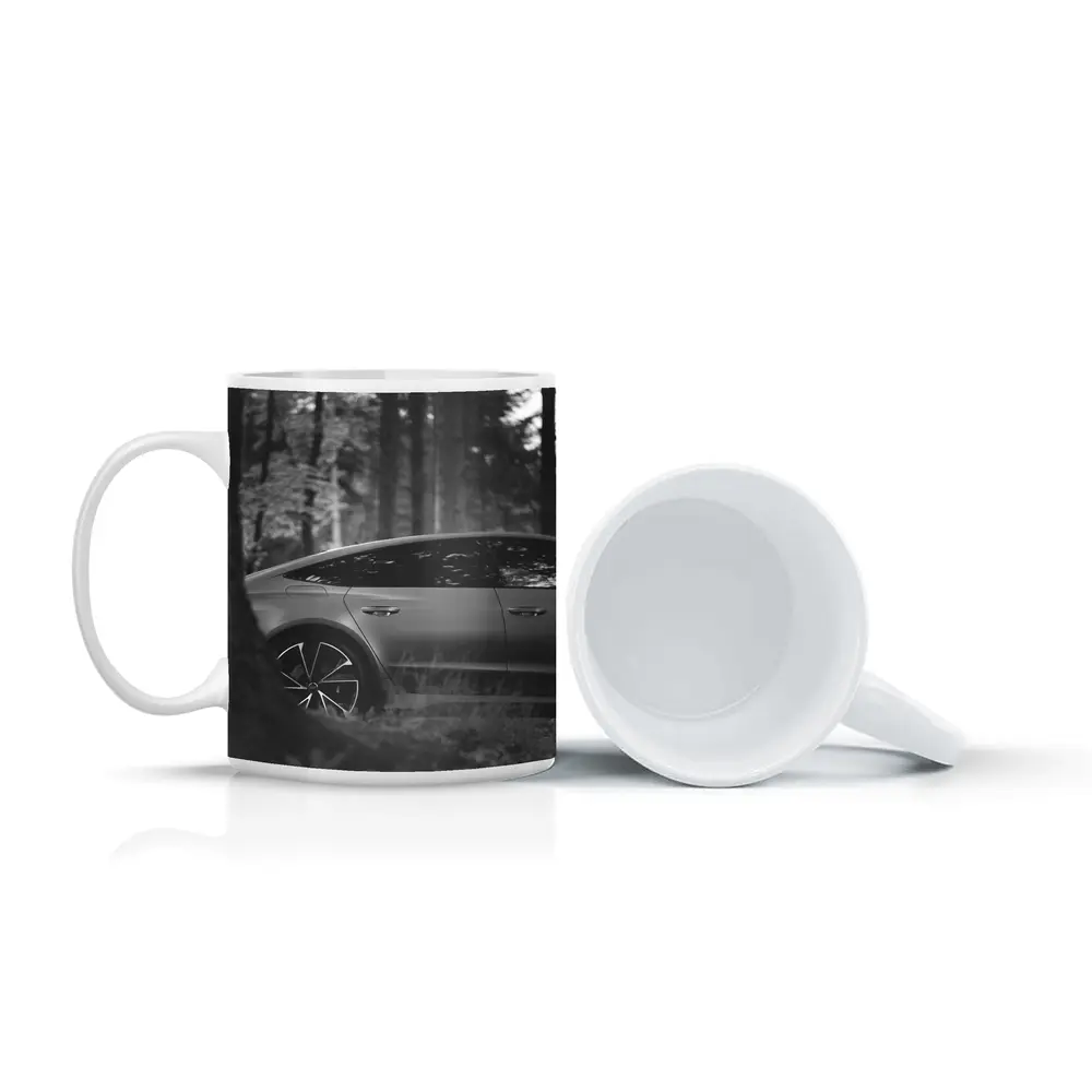 Tesla Model Y Black and White Forest – Mugs