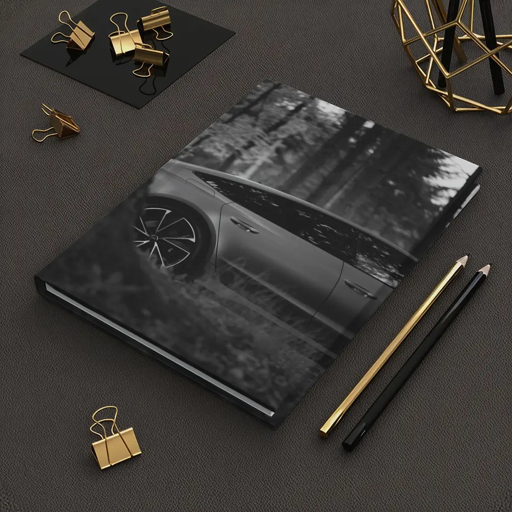 Tesla Model Y Black and White Forest – Notebooks
