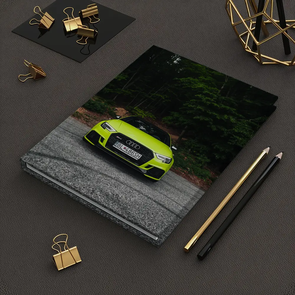 Audi RS3 Neon Green Front Forest Road – Notebooks