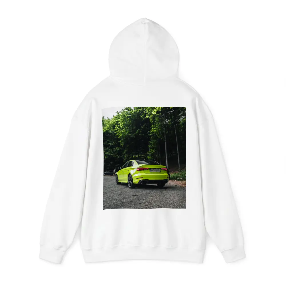 Audi RS3 Lime Green Forest Road Shot – Hoodies