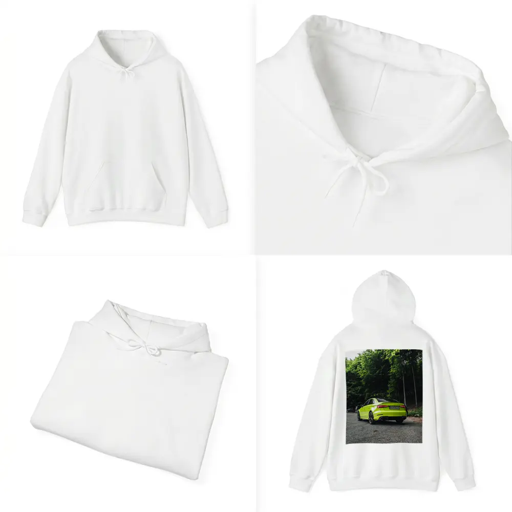Audi RS3 Lime Green Forest Road Shot – Hoodies