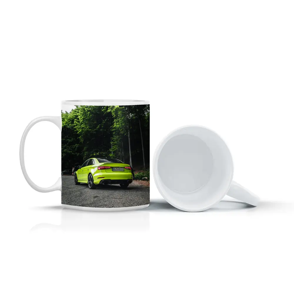 Audi RS3 Lime Green Forest Road Shot – Mugs