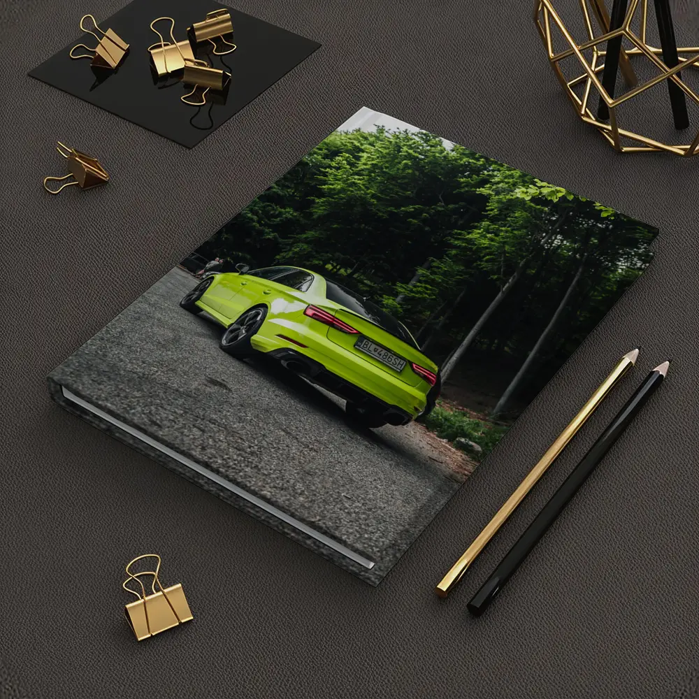 Audi RS3 Lime Green Forest Road Shot – Notebooks