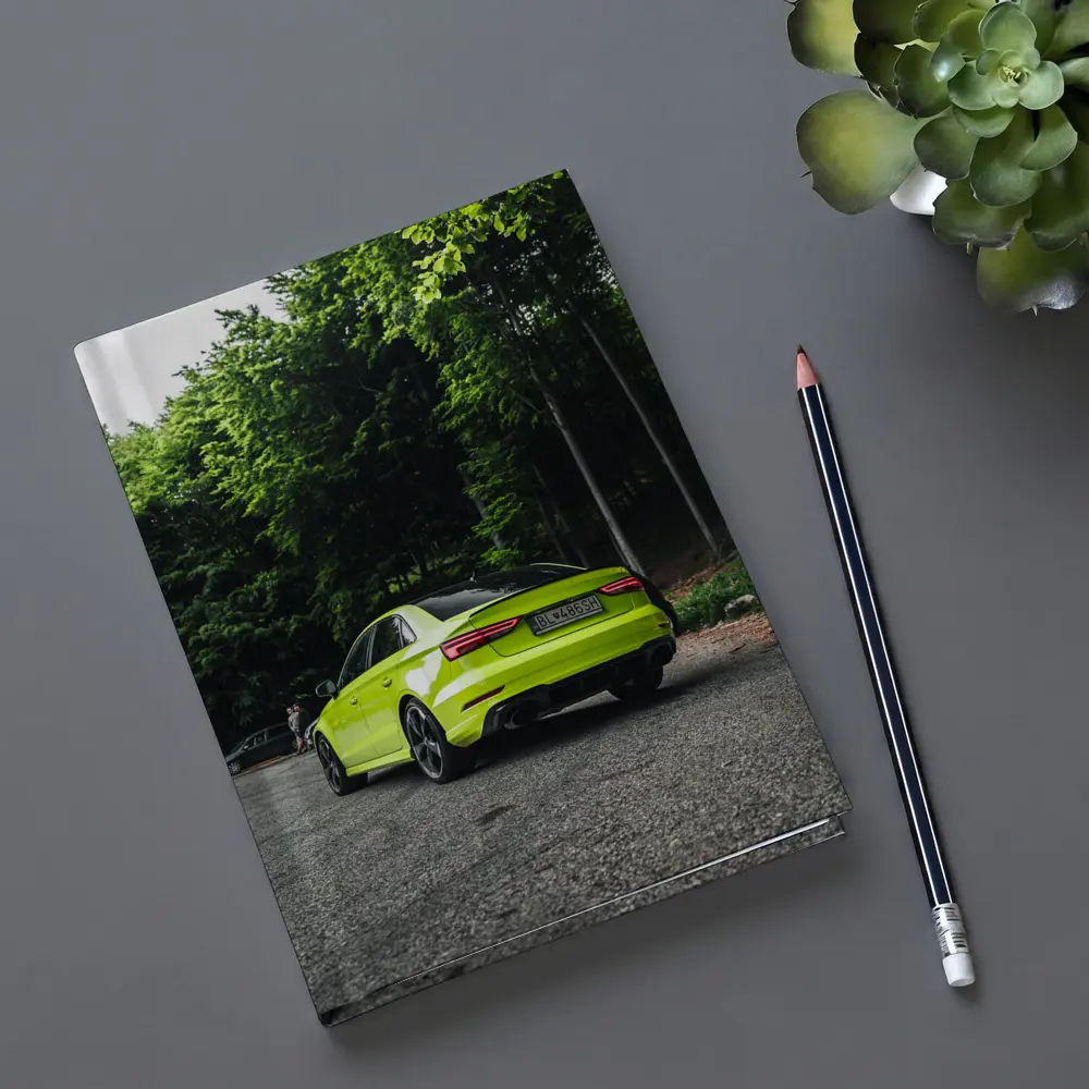 Audi RS3 Lime Green Forest Road Shot – Notebooks