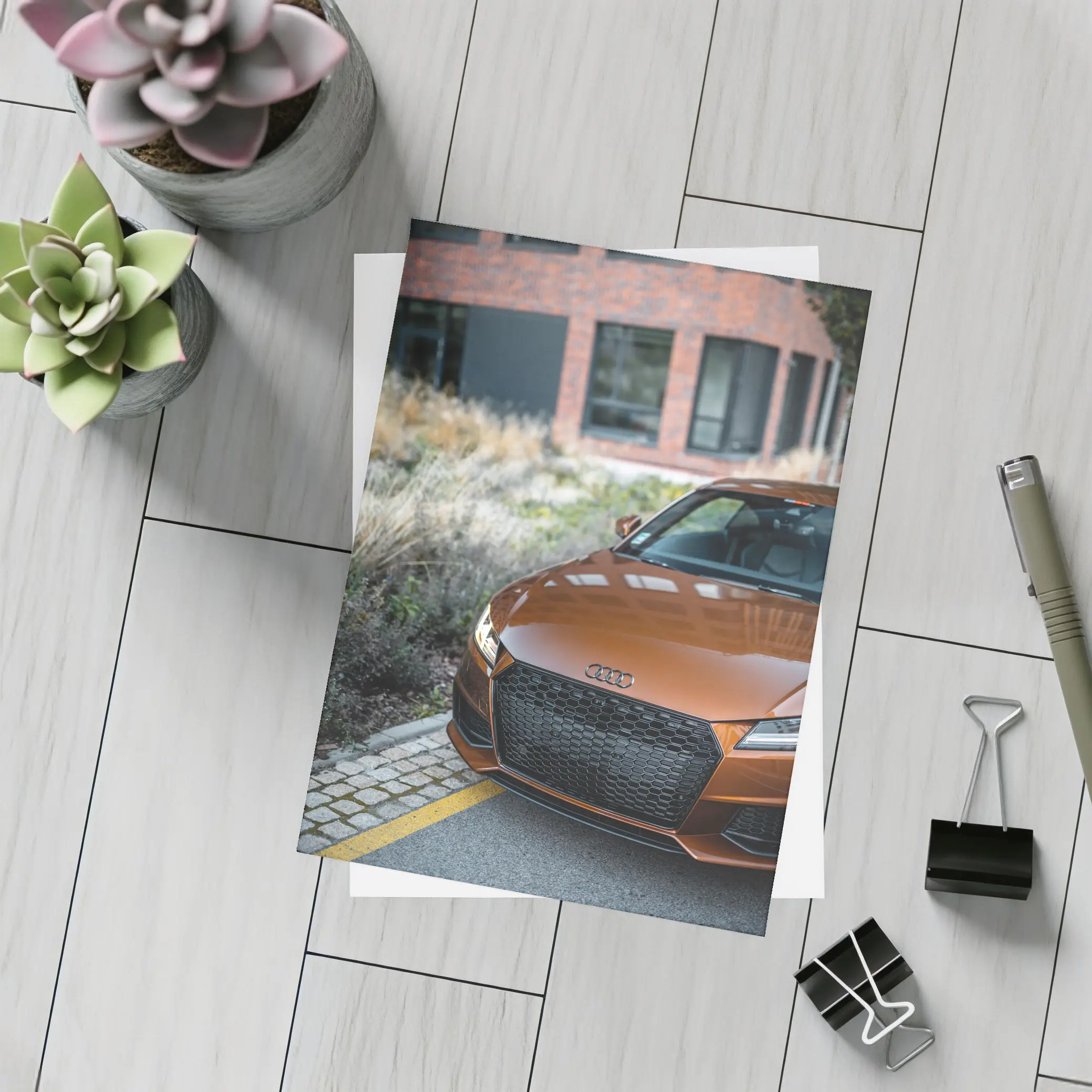 Audi TT Bronze Front Urban Setting – Postcards
