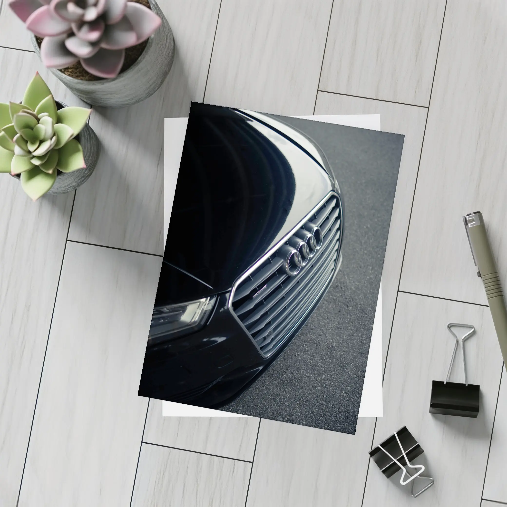 Audi A8 Front Grille Close Up Dark – Postcards