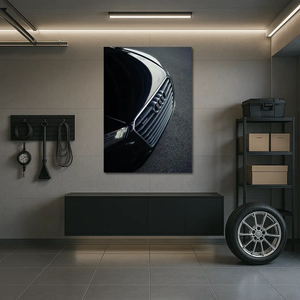 Audi A8 Front Grille Close Up Dark – Wall Art