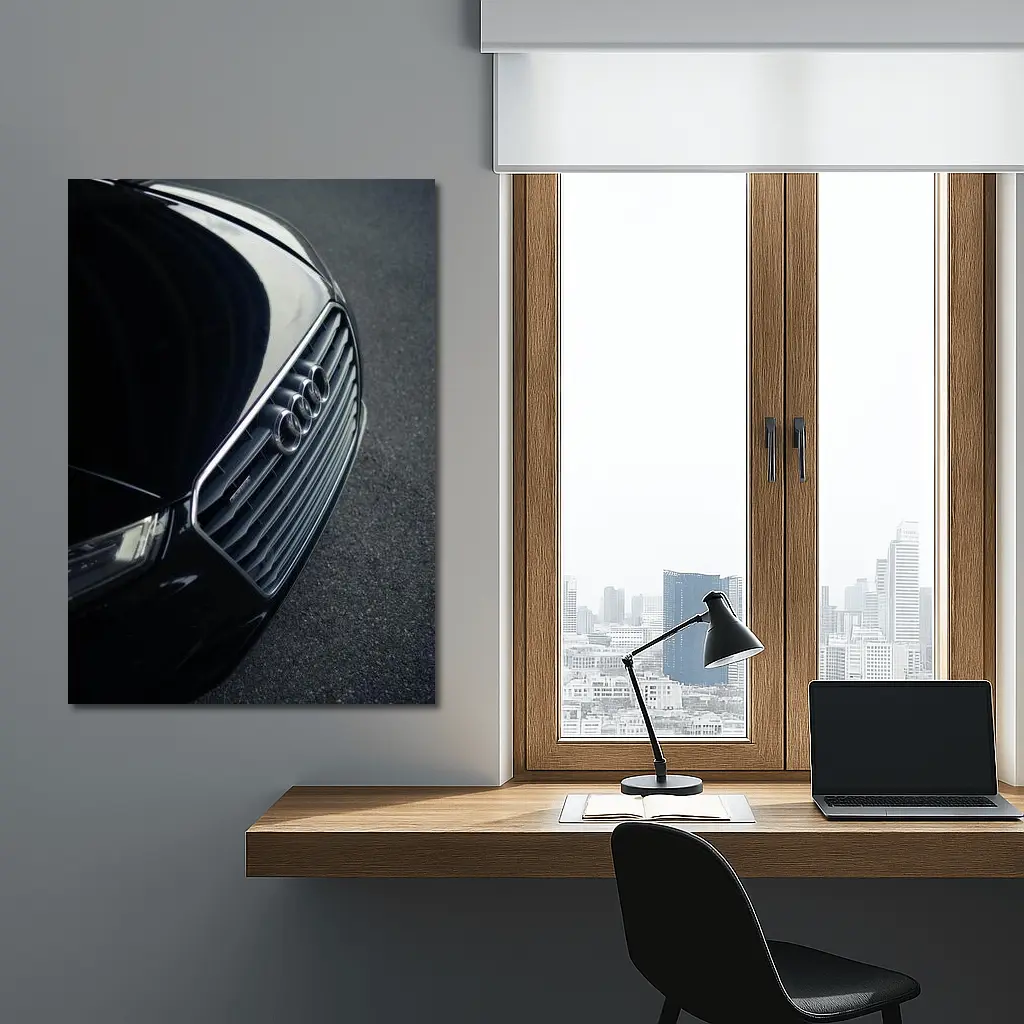 Audi A8 Front Grille Close Up Dark – Wall Art