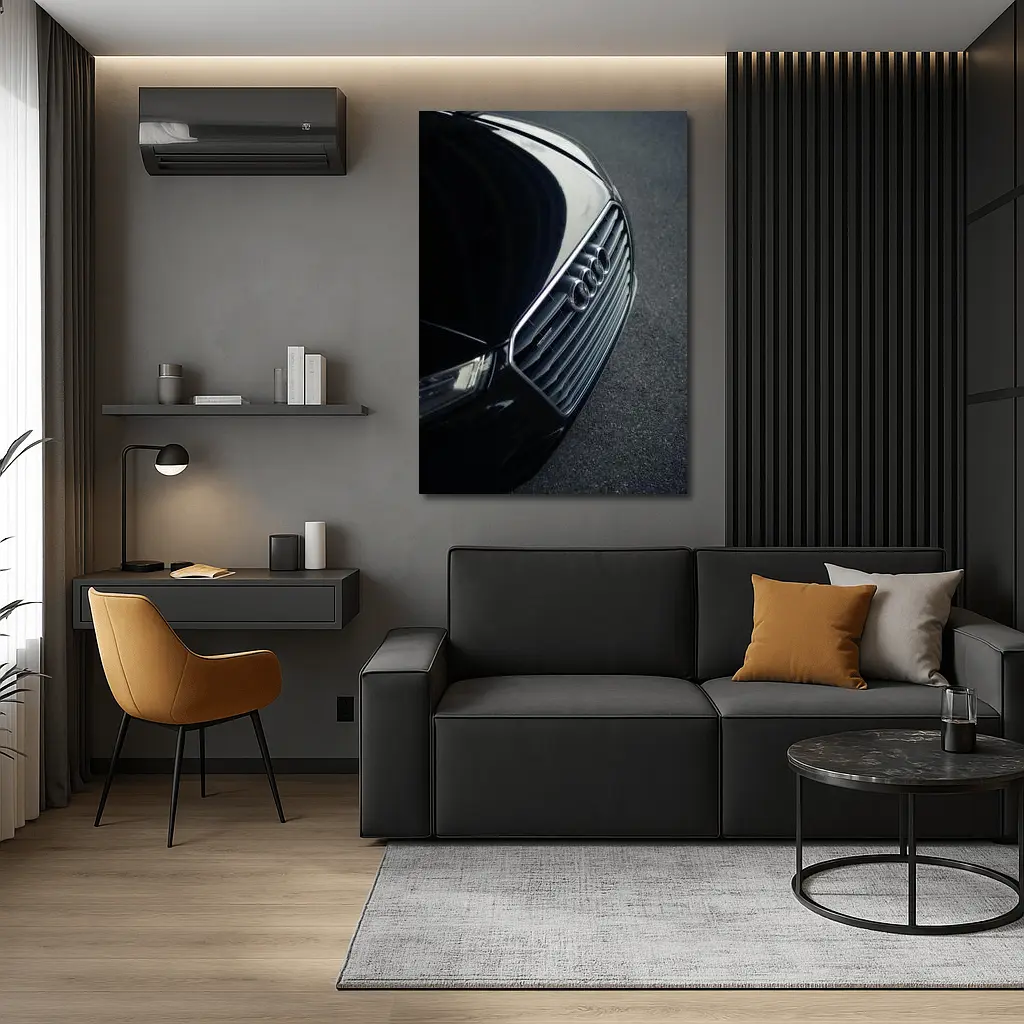 Audi A8 Front Grille Close Up Dark – Wall Art