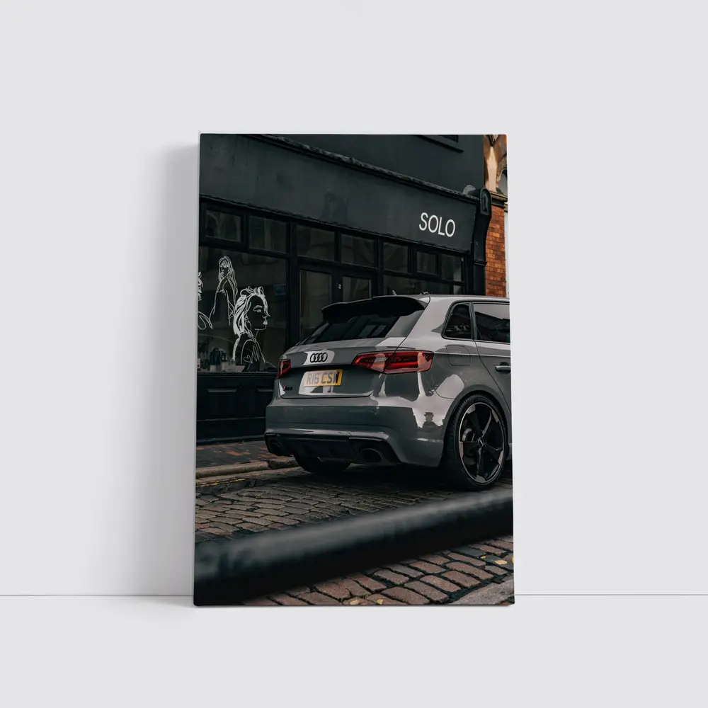 Audi RS3 Gray Rear Street Scene – Wall Art