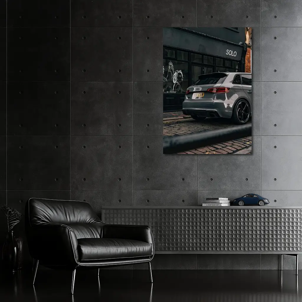 Audi RS3 Gray Rear Street Scene – Wall Art