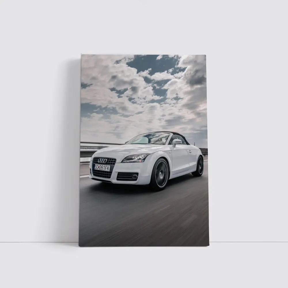 Audi TT Roadster White On Open Road – Wall Art