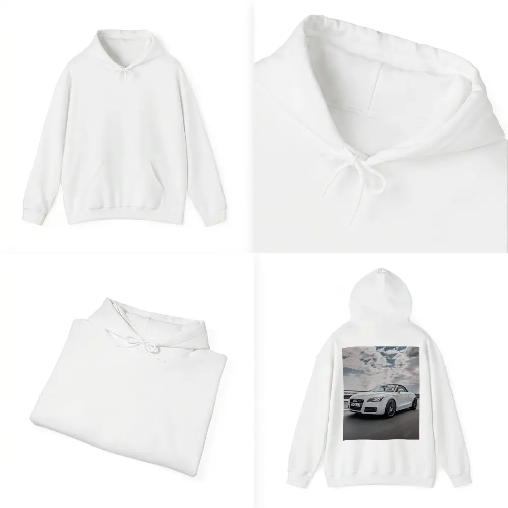 Audi TT Roadster White On Open Road – Hoodies