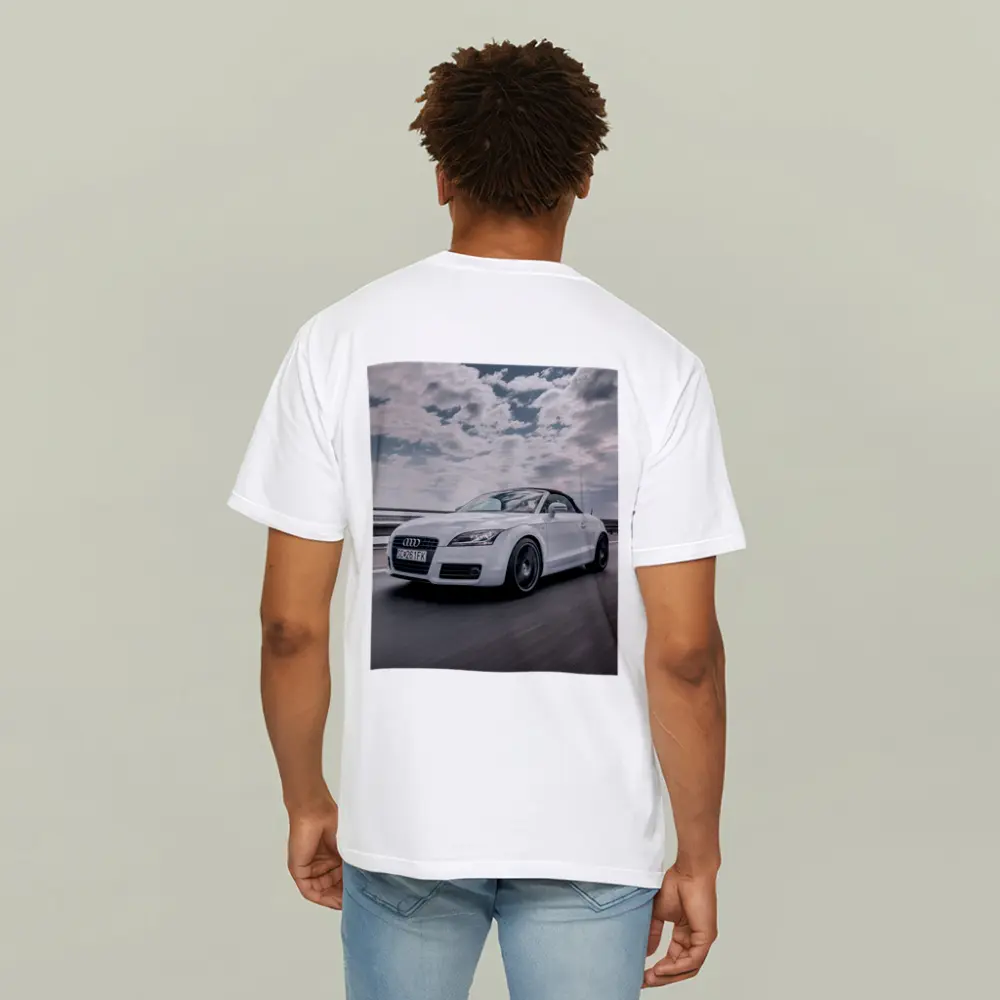Audi TT Roadster White On Open Road – T-Shirts