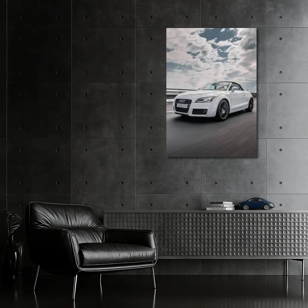 Audi TT Roadster White On Open Road – Wall Art
