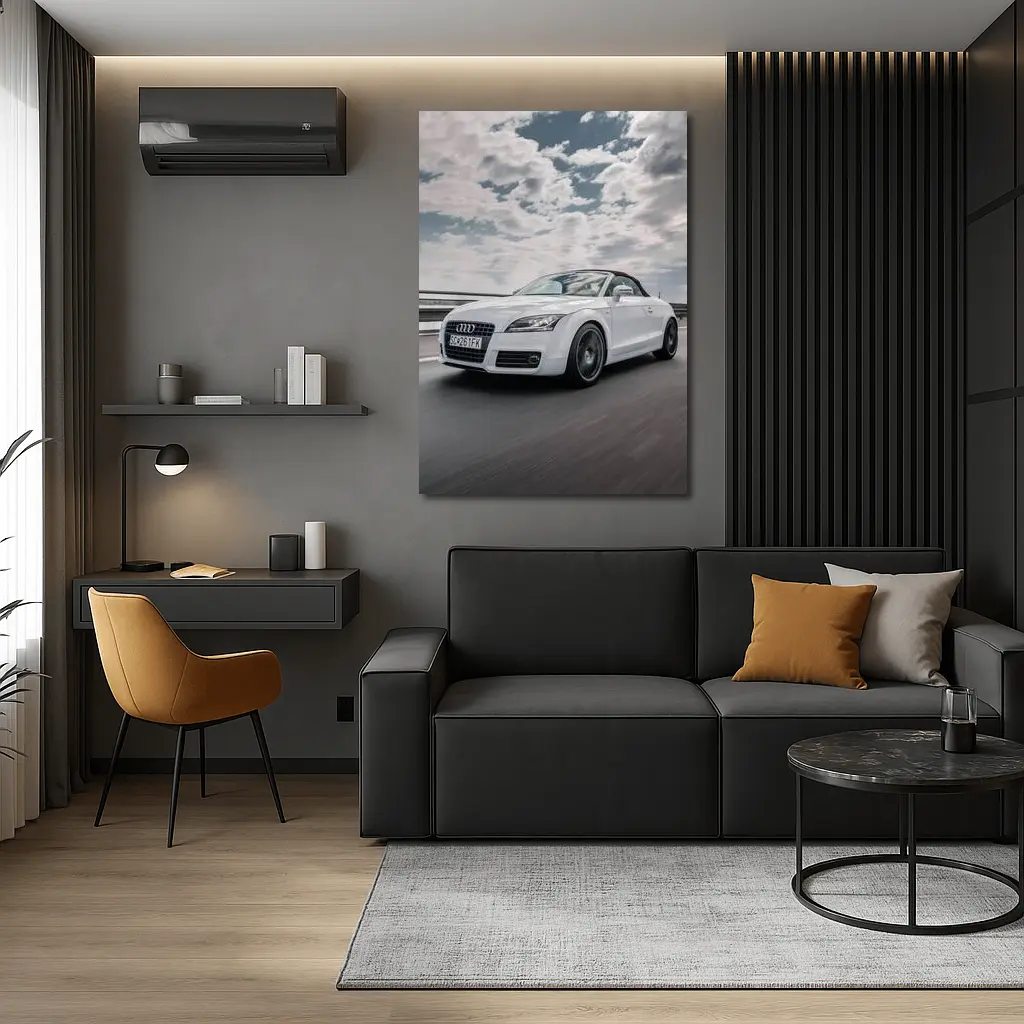 Audi TT Roadster White On Open Road – Wall Art