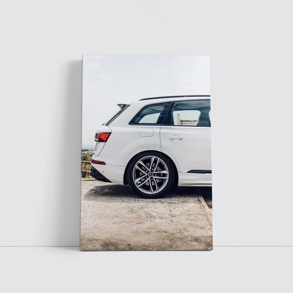 Audi Q7 White SUV Rear Side View – Wall Art