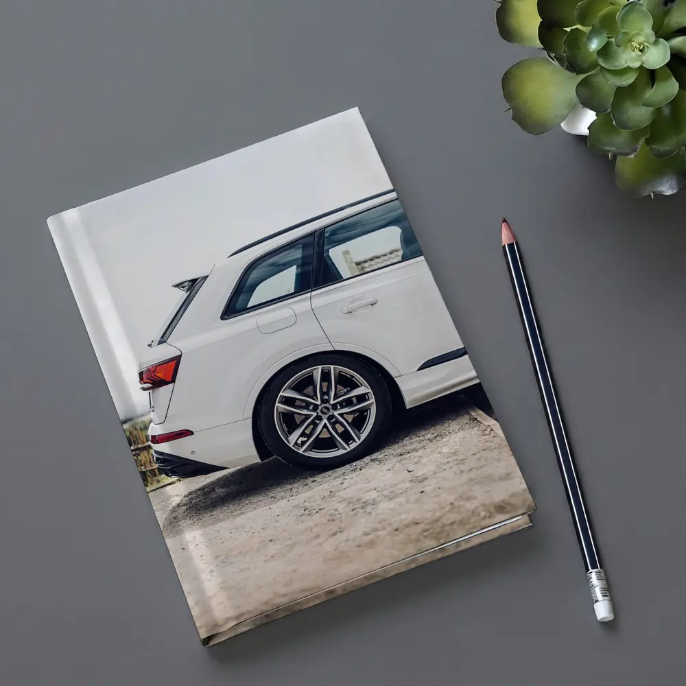 Audi Q7 White SUV Rear Side View – Notebooks