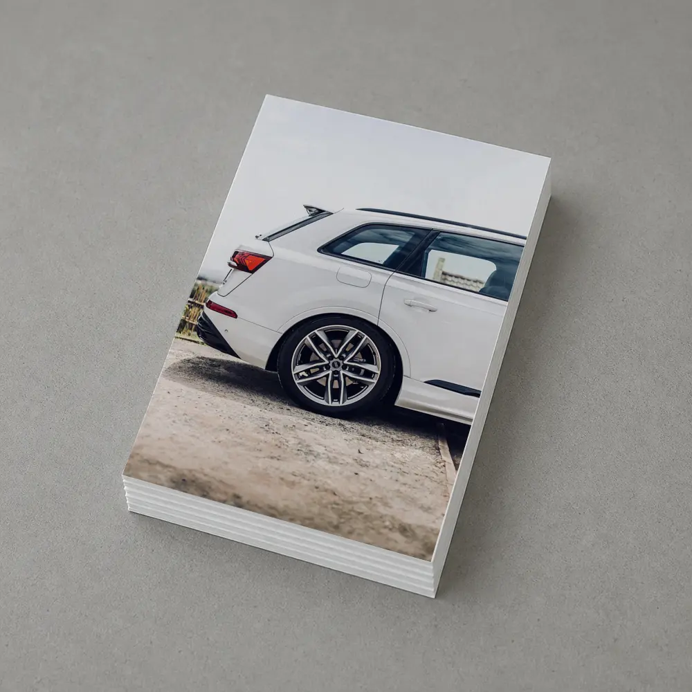 Audi Q7 White SUV Rear Side View – Postcards