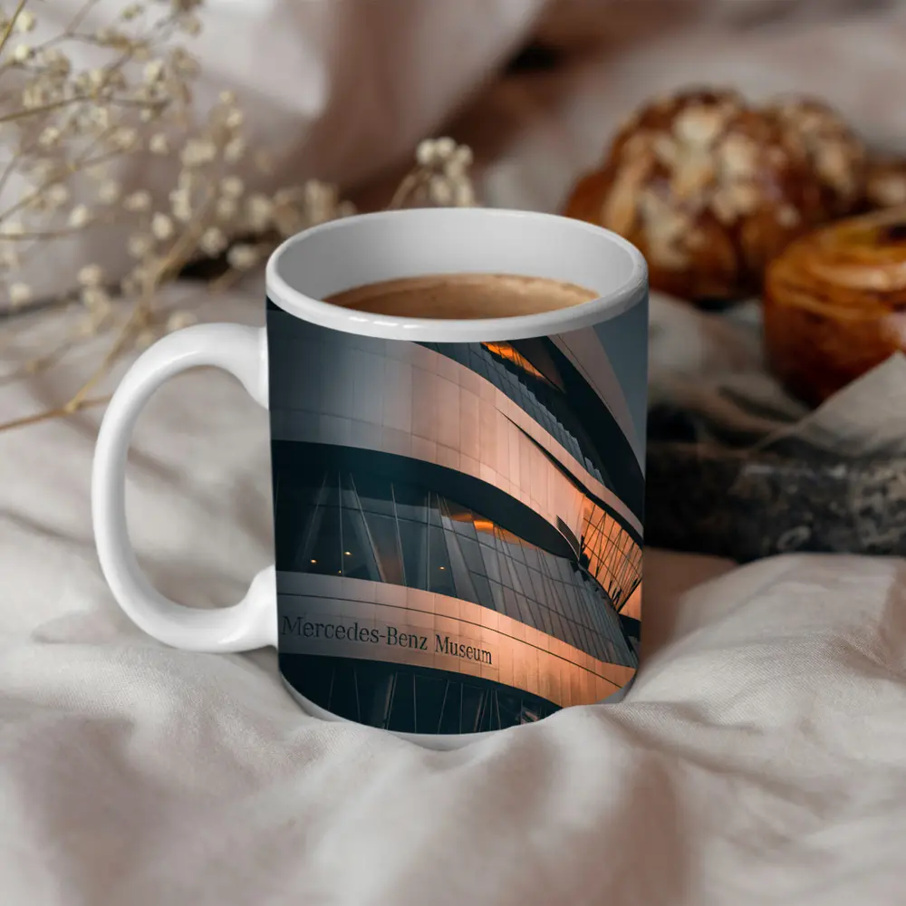 Mercedes Benz Museum Stuttgart Curved Architecture – Mugs