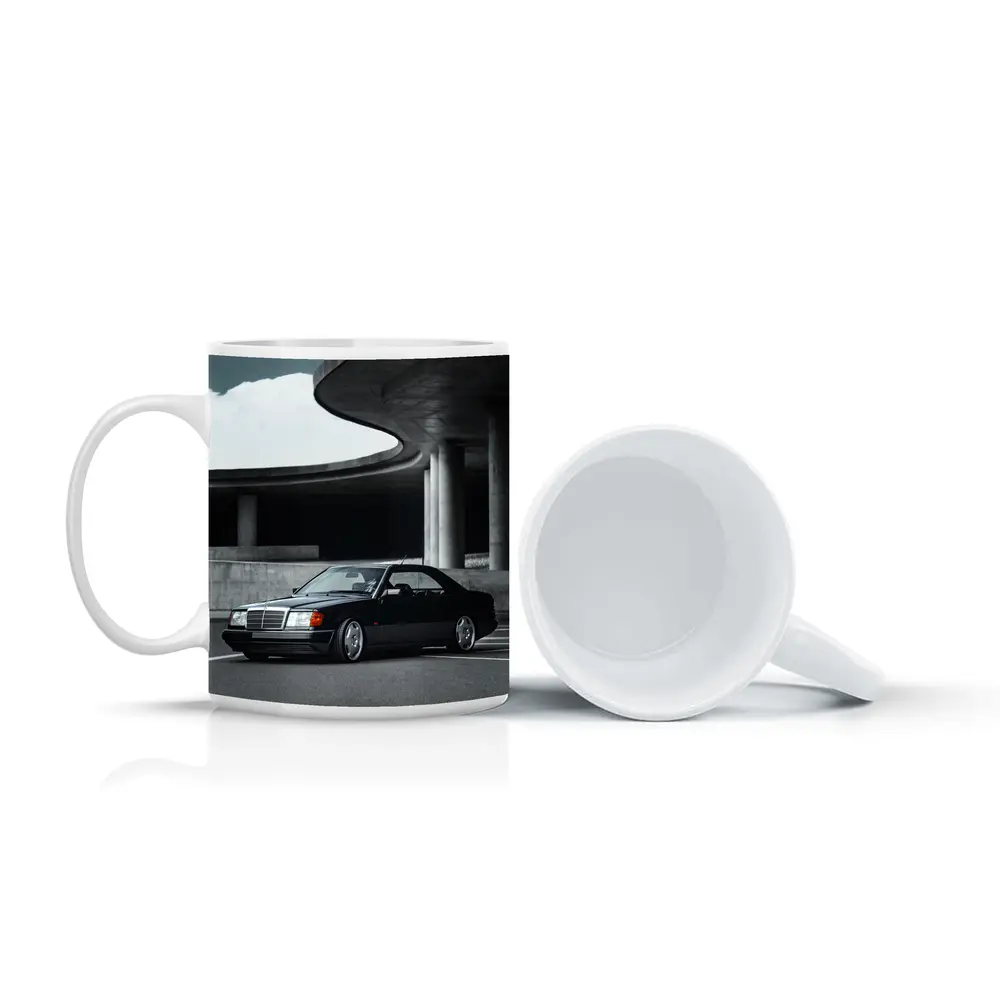 Black Mercedes W124 Coupe Urban Parking Structure – Mugs