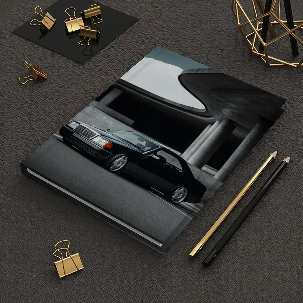 Black Mercedes W124 Coupe Urban Parking Structure – Notebooks