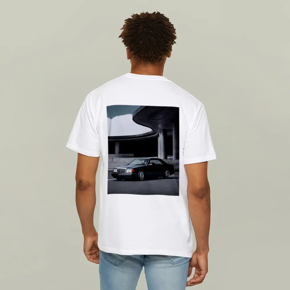 Black Mercedes W124 Coupe Urban Parking Structure – T-Shirts