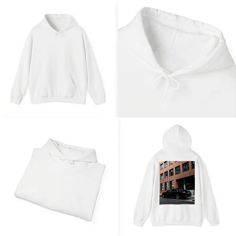 Black Mercedes S Class Urban Street Scene – Hoodies