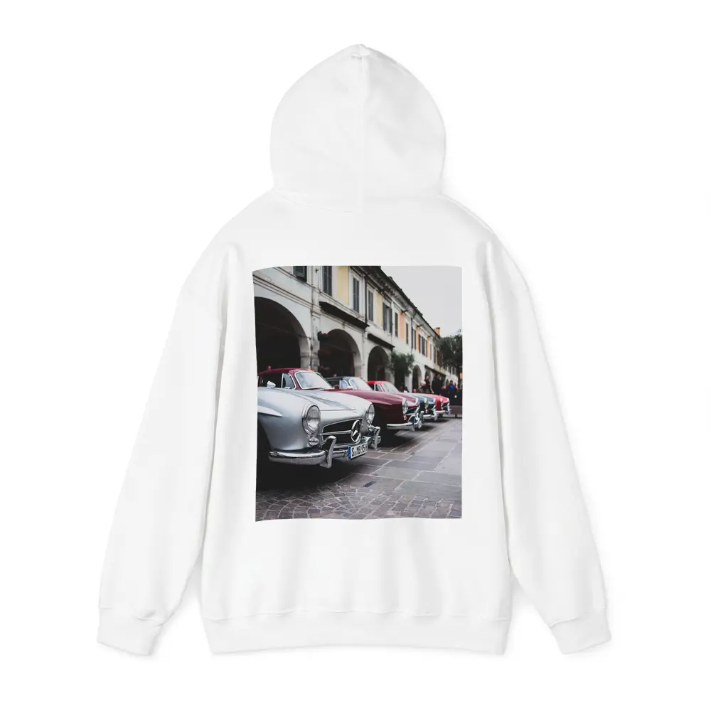 Mercedes Classic Cars Lined Up Italian Street – Hoodies