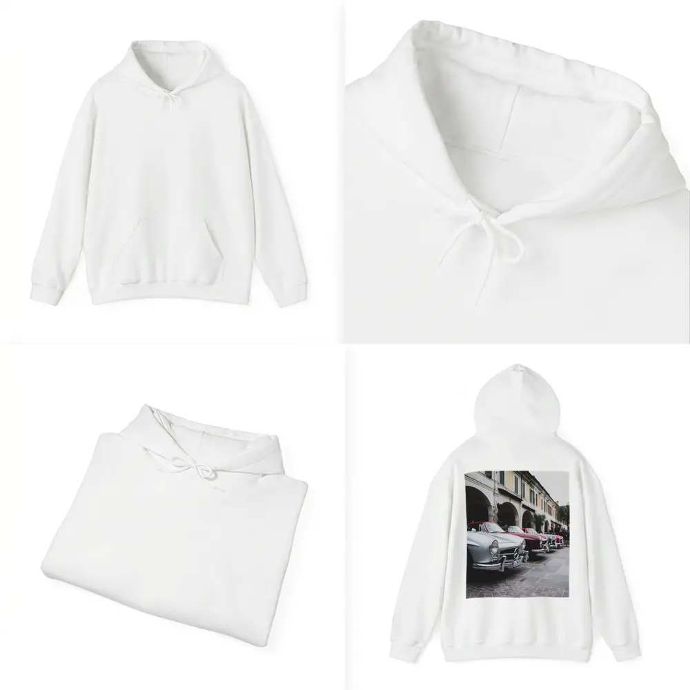 Mercedes Classic Cars Lined Up Italian Street – Hoodies