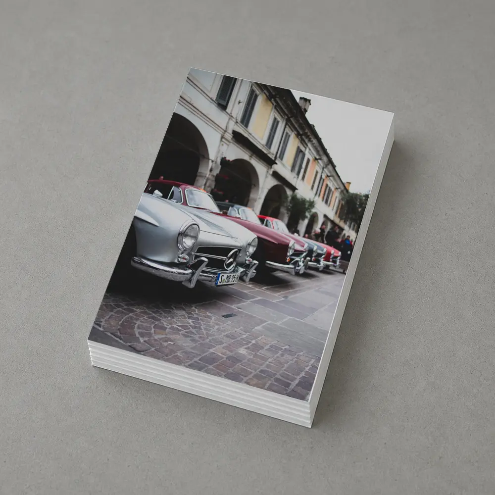 Mercedes Classic Cars Lined Up Italian Street – Postcards