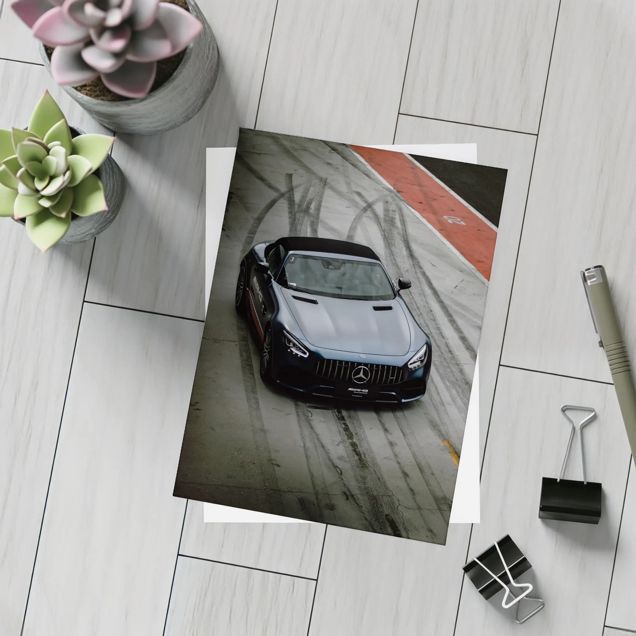 Mercedes AMG GT Roadster On Racing Track – Postcards