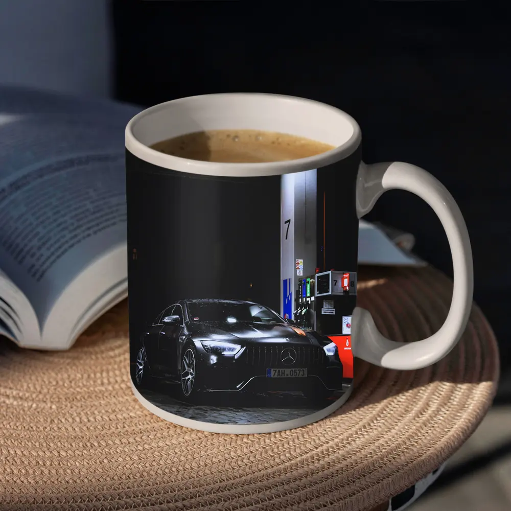 Mercedes AMG GT Black Night Gas Station – Mugs