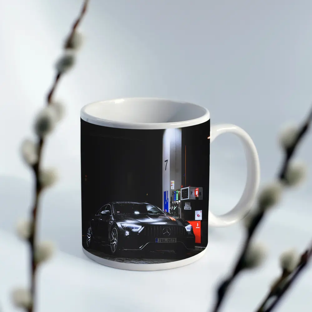 Mercedes AMG GT Black Night Gas Station – Mugs