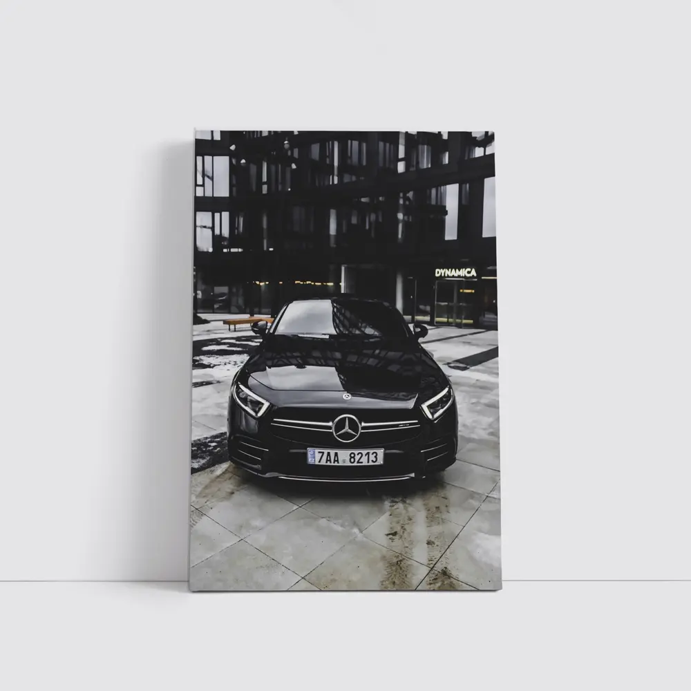 Mercedes CLS Black Urban Winter Street – Wall Art