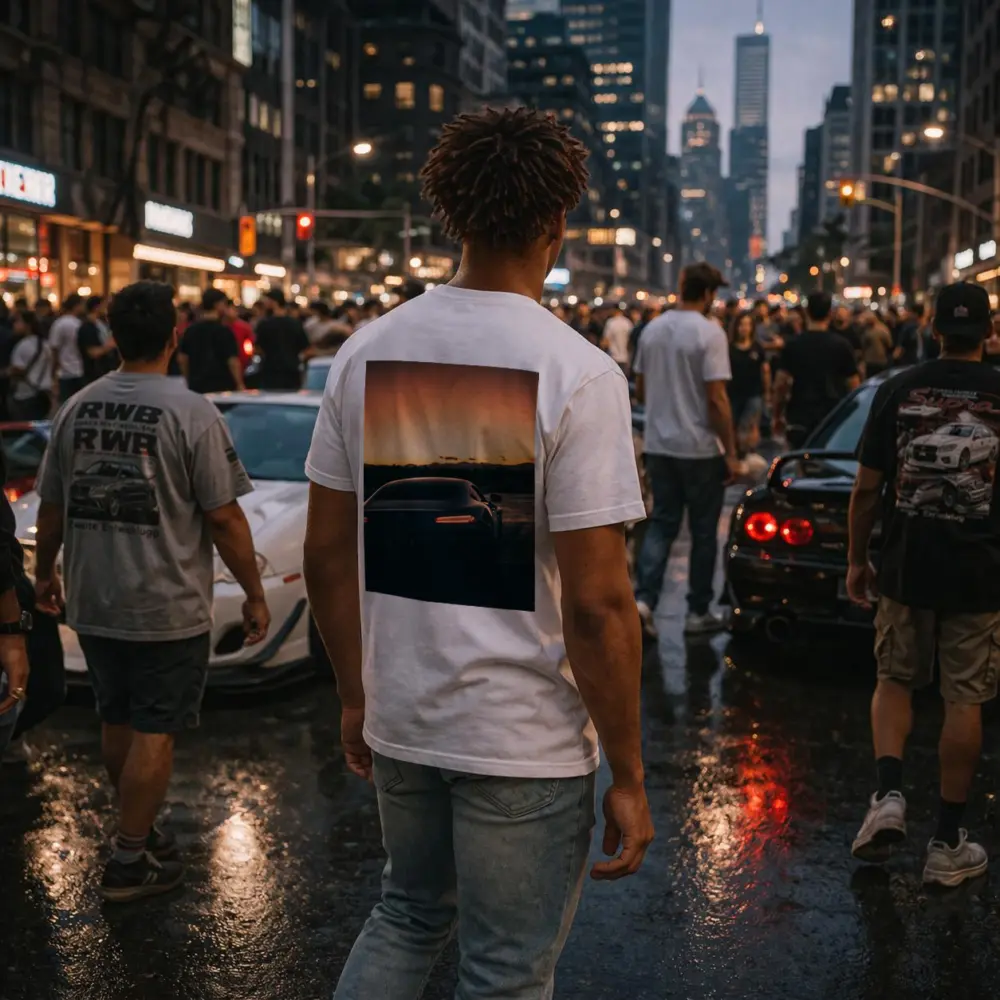 Mercedes AMG GT Rear Sunset Glow – T-Shirts
