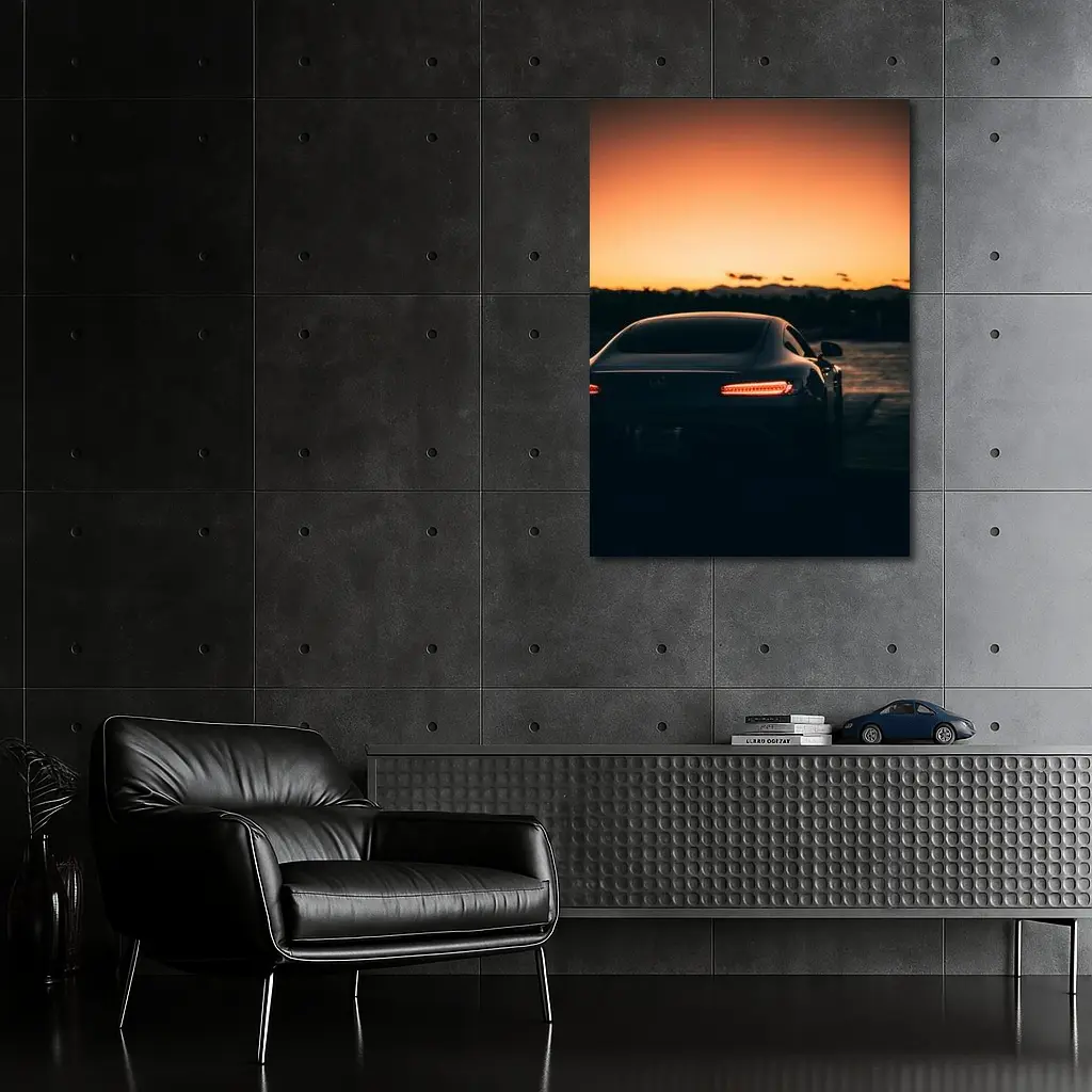 Mercedes AMG GT Rear Sunset Glow – Wall Art