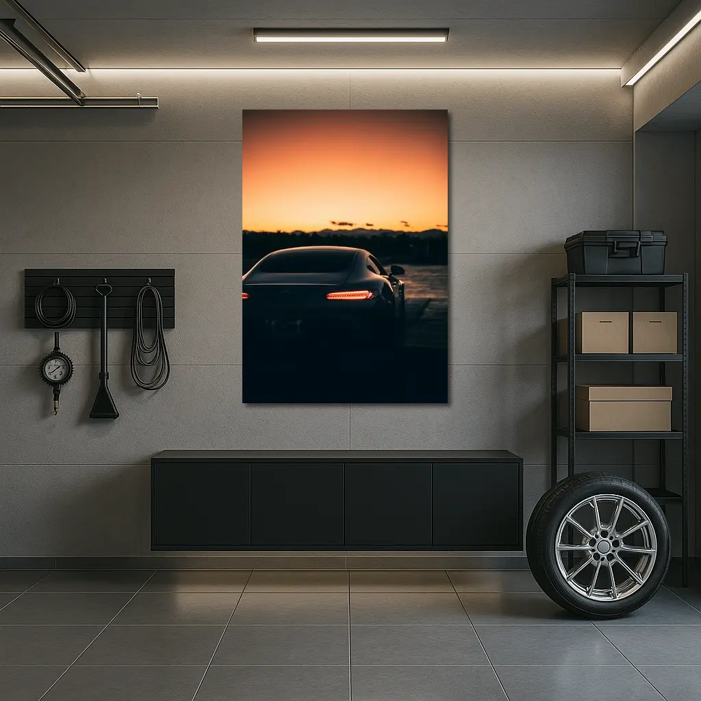 Mercedes AMG GT Rear Sunset Glow – Wall Art