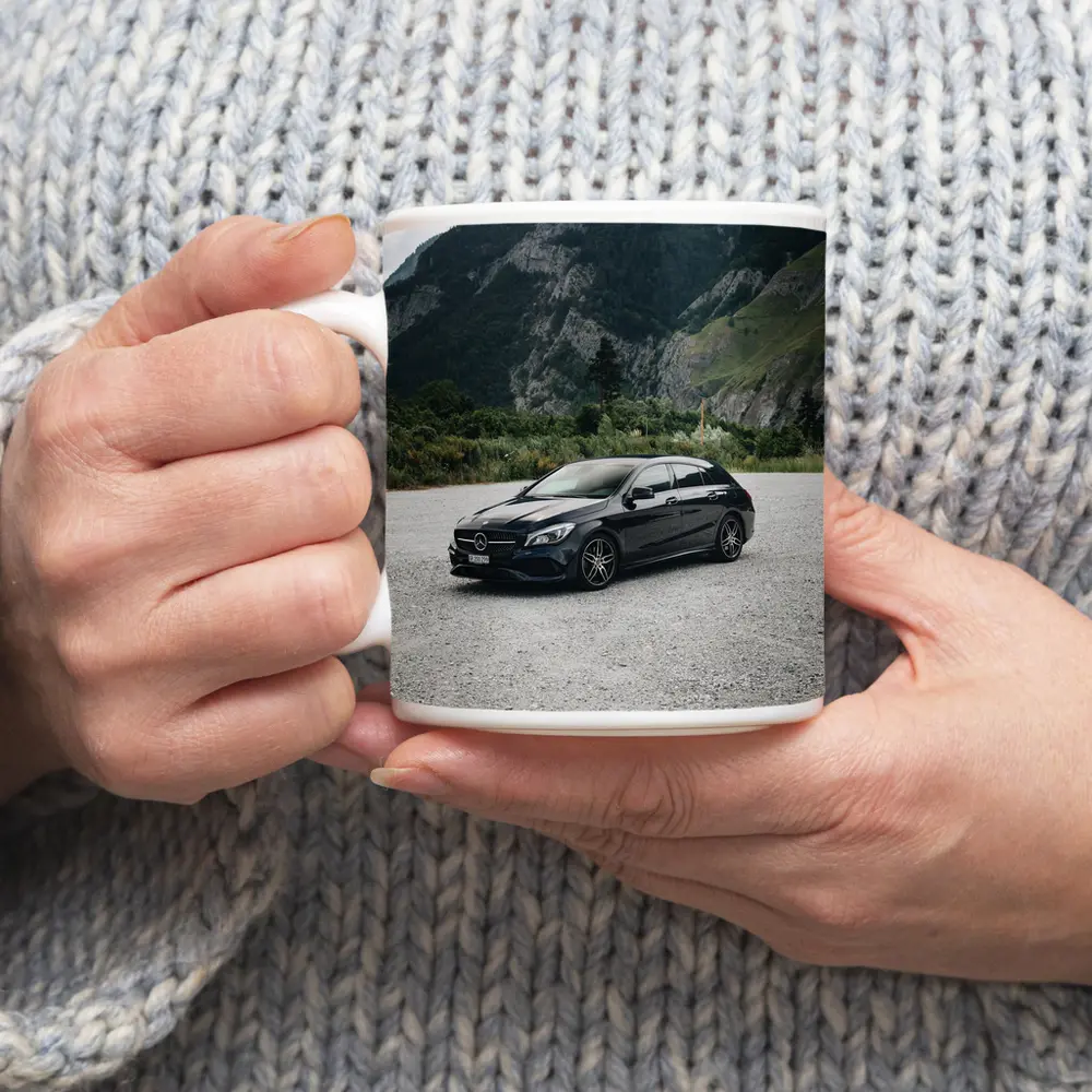 Mercedes CLA Black Mountains Alpine Setting – Mugs