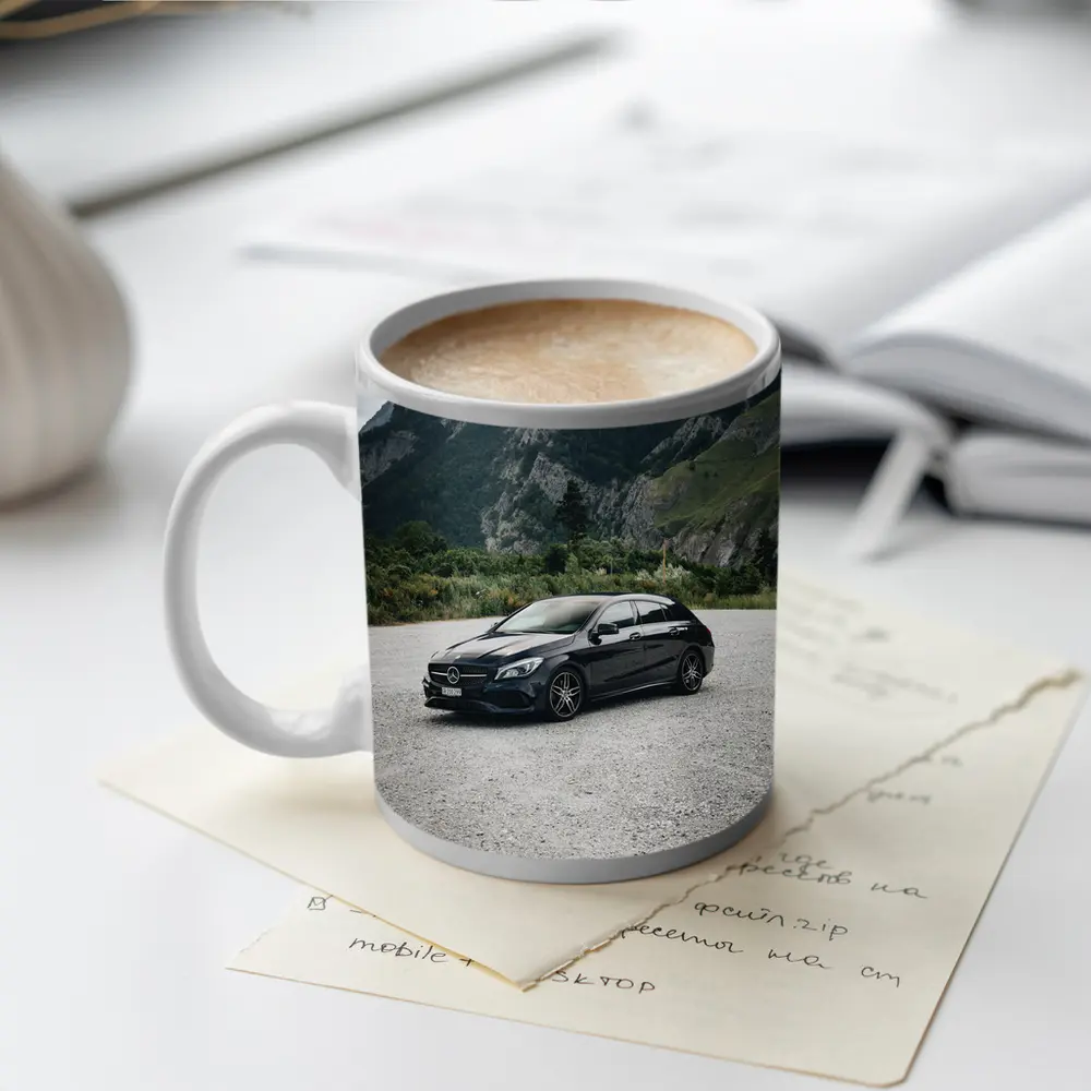 Mercedes CLA Black Mountains Alpine Setting – Mugs