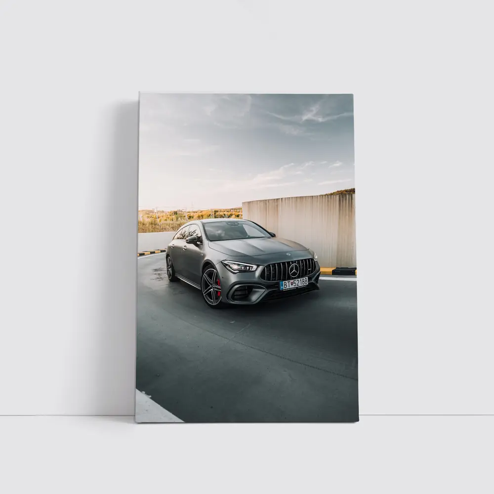 Mercedes AMG CLA Gray Street Concrete Wall – Wall Art