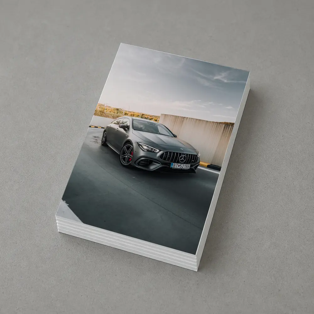 Mercedes AMG CLA Gray Street Concrete Wall – Postcards