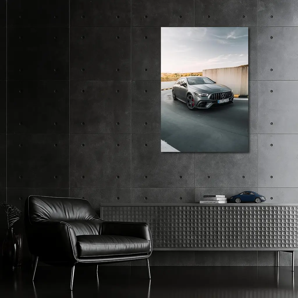 Mercedes AMG CLA Gray Street Concrete Wall – Wall Art