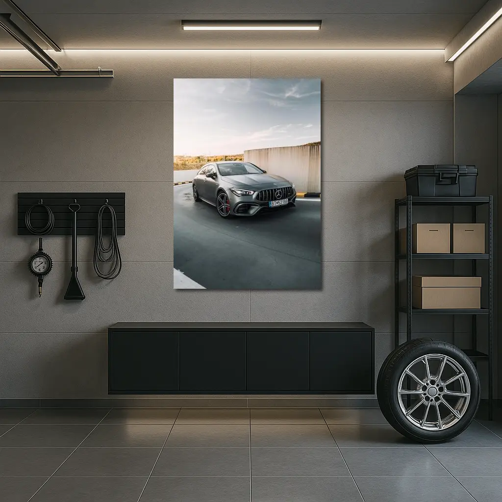 Mercedes AMG CLA Gray Street Concrete Wall – Wall Art