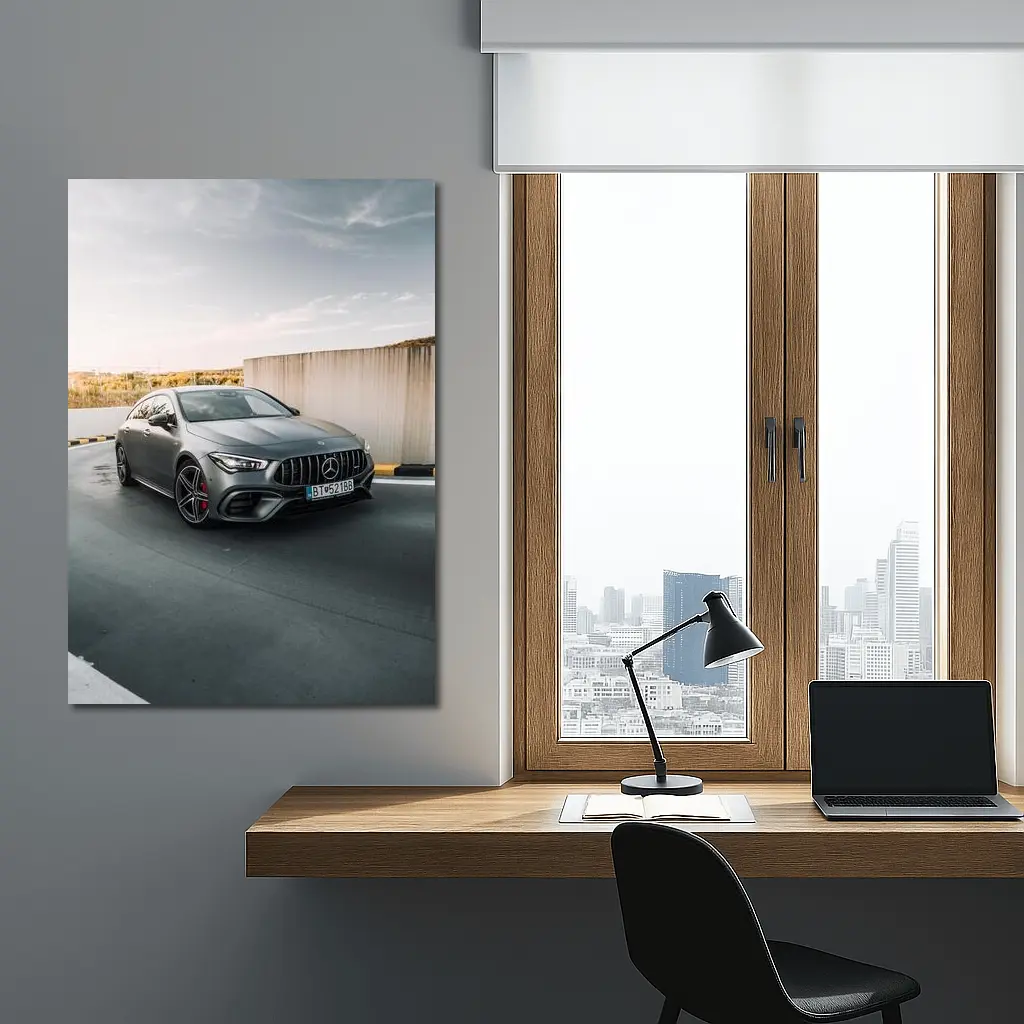 Mercedes AMG CLA Gray Street Concrete Wall – Wall Art