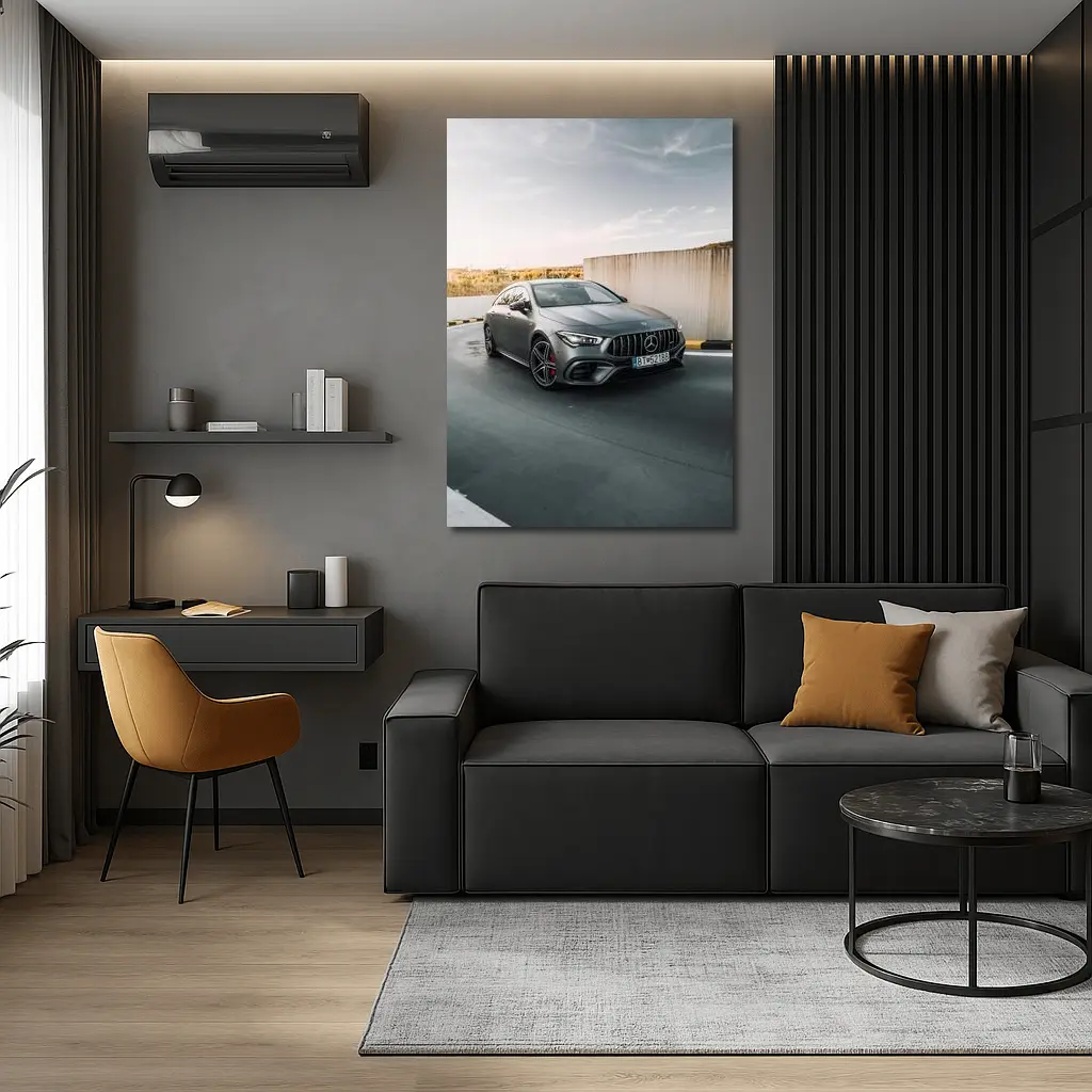 Mercedes AMG CLA Gray Street Concrete Wall – Wall Art