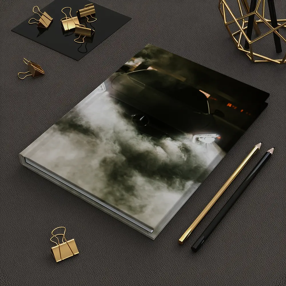 Mercedes Car Front View Smoke Night – Notebooks