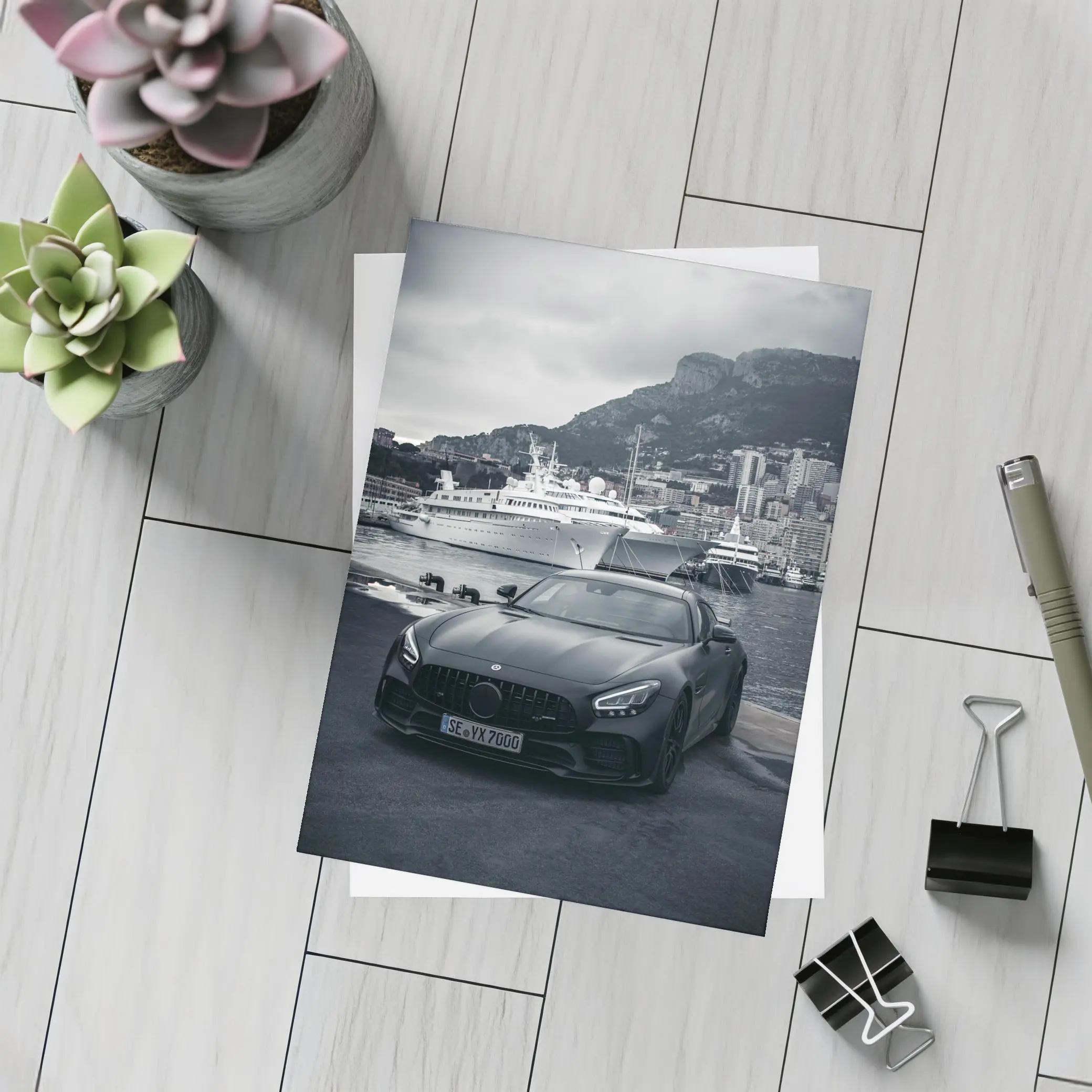 Mercedes AMG GT Black Monaco Harbor – Postcards